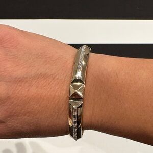 Henri Bendel Gold and Silver Studded Bracelet Flawed